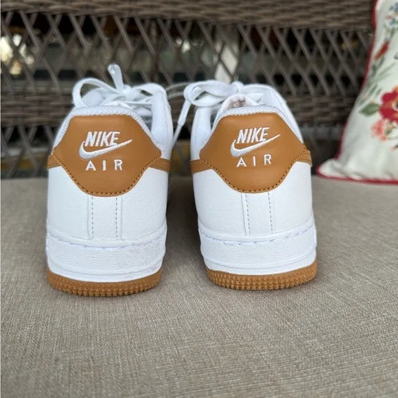 Nike Air Force 1 White and Flax Sneakers - Picture 6 of 9